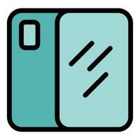 Smartphone showing empty screen with reflection icon vector