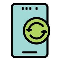 Smartphone showing refreshing icon for user interface design vector