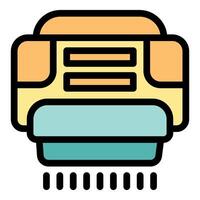 Conditioner is blowing cold air into room icon vector outline