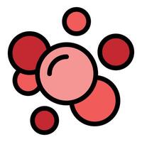 Red and pink bubbles floating in the air, light and fun design vector