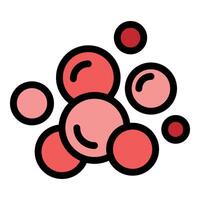 Red bubbles floating creating abstract shape vector