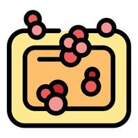 Petri dish with bacteria or cells being cultured in laboratory vector
