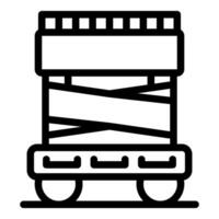 Lifting platform on wheels for construction and industrial use vector