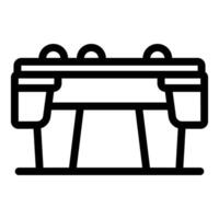 Foosball table with balls and cups, ready for playing vector