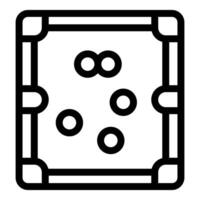 Billiard table with balls displaying number eight in center, top view vector