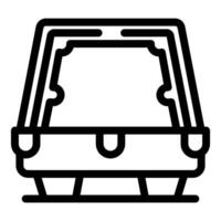 Bobsleigh sled standing on ice track ready for competition vector