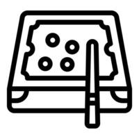 Billiard table with cue and balls, game equipment for playing billiards vector