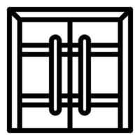 Elevator doors closing with handles and metal frame vector