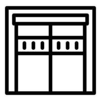 Garage door with ventilation open showing slats and frame in simple line art vector