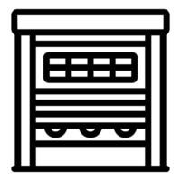 Automatic garage door closing with ventilation grid and security lock system vector