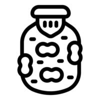 Peanut butter jar with chunky texture and lid showing delicious spread vector