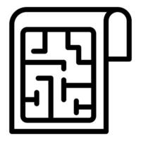 Blueprint showing rolled up technical drawing of building project vector
