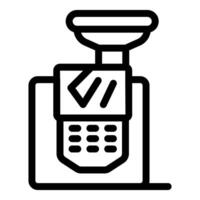 Coffee grinder processing coffee beans with check mark displaying successful operation vector