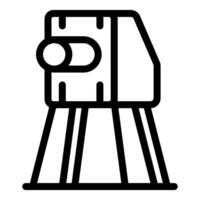 Space module landing on alien planet with tripod legs vector