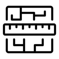 Ruler measuring length of abstract circuit board pattern vector