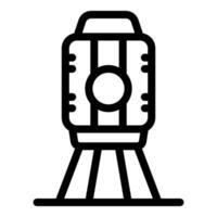 Surveyor equipment measuring land with laser level on tripod vector