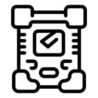 Handheld gaming console receiving update with checkmark symbol displayed vector