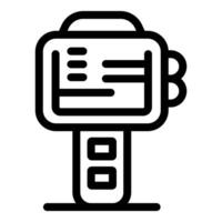 Electronic device showing data on screen with buttons and side controls vector