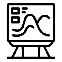 Interactive whiteboard displaying statistical charts for business analysis vector