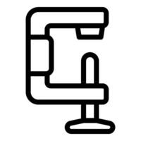 C clamp holding tight, essential tool for woodworking and metalworking projects vector