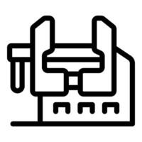 Vise grip holding tool fixing material on workbench in workshop vector