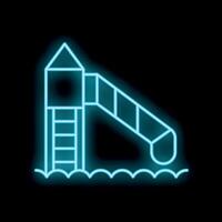 Neon sign representing a slide in a public playground at night vector