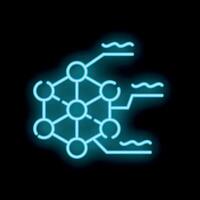 Neon style icon representing machine learning process vector