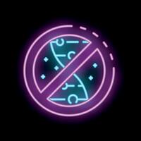 Neon sign representing the concept of a gluten free diet, with a crossed grain symbol vector