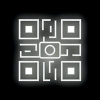 Neon qr code glowing on black background vector