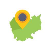 Location pin pointing on cambodia map showing destination vector