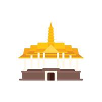 Traditional temple building showing eastern architecture vector