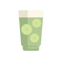 Refreshing green cocktail with lime slices, perfect for summer vector