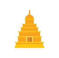 Buddhist temple building standing with architectural detail in gold color vector