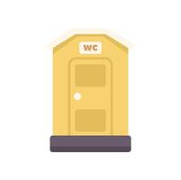 Yellow outdoor portable toilet showing wc sign on white background vector