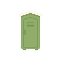 Green portable toilet standing on a white background vector