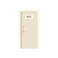 Public toilet door with wc sign indicating restroom location vector