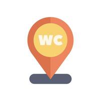 Location pin pointing public toilet wc sign vector