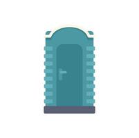 Plastic mobile bio toilet cabin standing on white background vector