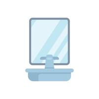 Square bathroom mirror standing on a shelf reflecting light vector