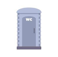 Public portable toilet showing wc sign isolated on white background vector