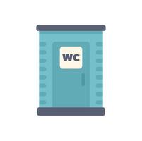 Public portable toilet showing wc sign on door vector