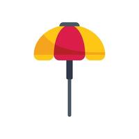 Red and yellow beach umbrella providing shade on sunny day vector