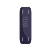 Black hoverboard showing its top side with arrows pointing forward vector