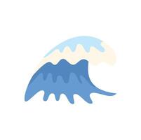 Big blue ocean wave breaking with white crest vector