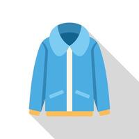Blue jacket featuring large collar and two pockets vector