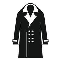 Elegant double breasted coat with wide lapels and cuffs, fashion icon vector