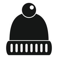 Knitted winter hat with pompom, protecting from cold weather vector