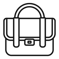 Business bag with handles and clasp closure icon representing professional belongings vector