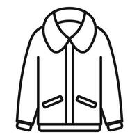Winter jacket with wide collar protecting from cold weather vector