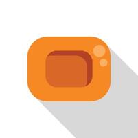 Orange microwave oven icon with long shadow on white background vector